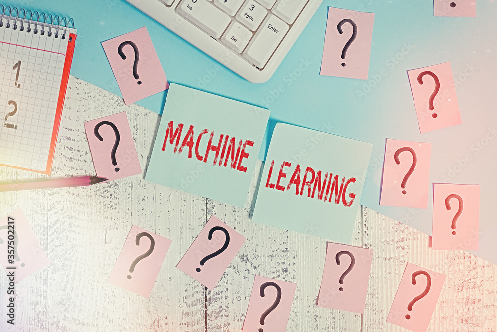 Poster word writing text machine learning. business photo showcasing the concept that a computer can learn 