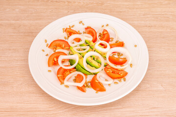 Salad plate with fresh vegetables