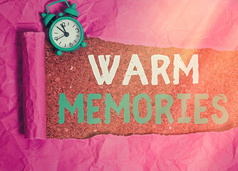 Word writing text Warm Memories. Business photo showcasing reminiscing the unforgettable collection...