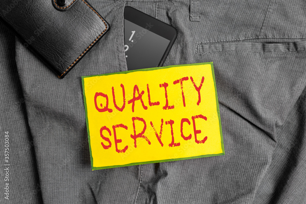 Poster conceptual hand writing showing quality service. concept meaning meeting the client s is expectation