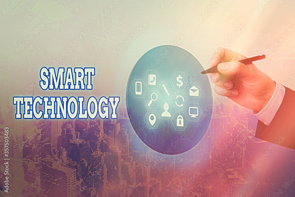 Poster text sign showing smart technology. business photo text used to protect and prevent errors in hard d