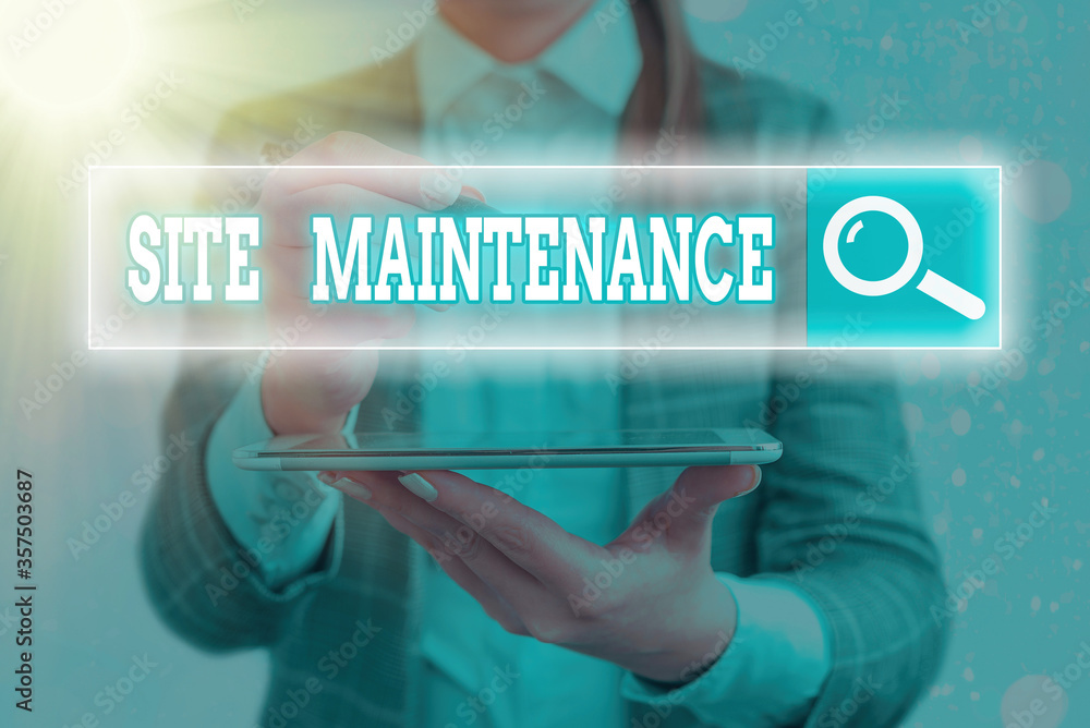 Poster handwriting text writing site maintenance. conceptual photo monitoring and regularly checking your w