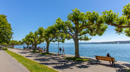 Spaziergang am See, Konstanz am Bodensee im Sommer