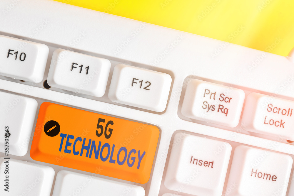 Poster conceptual hand writing showing 5g technology. concept meaning highspeed mobile internet, new genera