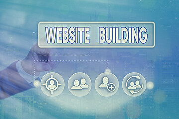 Conceptual hand writing showing Website Building. Concept meaning site is constructed according to...