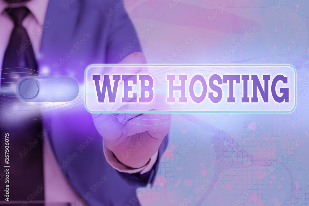 Poster writing note showing web hosting. business concept for business allowing access to a server to store