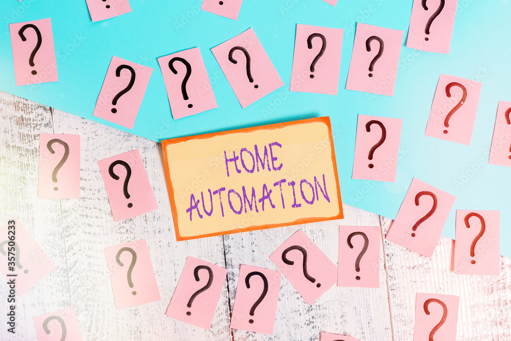 Poster text sign showing home automation. business photo text monitoring the electrical activity of the hou