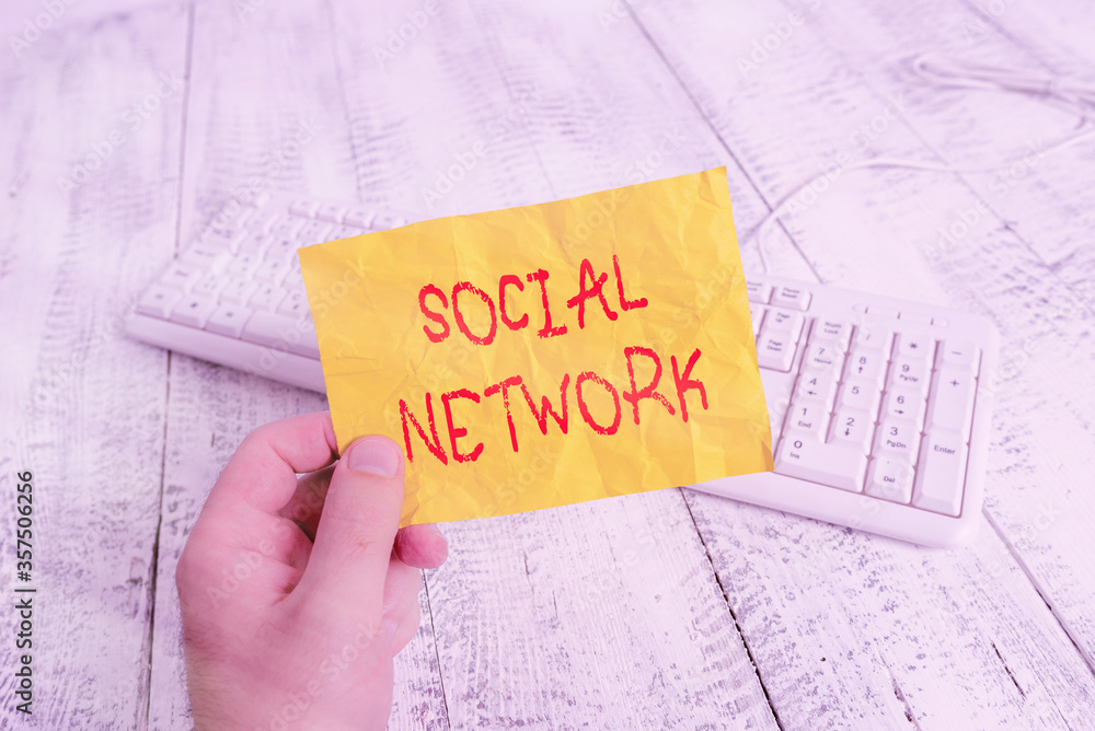 Poster text sign showing social network. business photo showcasing a framework of individual linked by inte