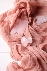 Gua sha massage rose quartz tools