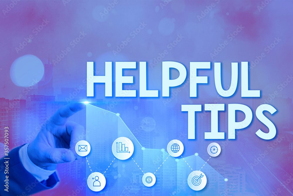 Poster writing note showing helpful tips. business concept for service advice help support assistance and q