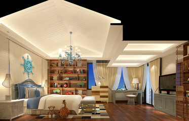 3d render of modern home interior