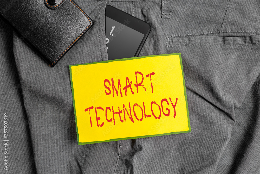 Poster conceptual hand writing showing smart technology. concept meaning used to protect and prevent errors