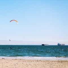 paragliding on the beach