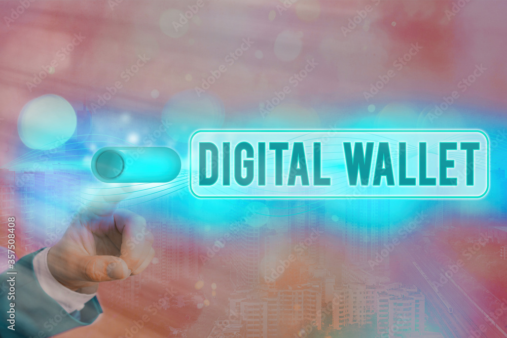 Poster conceptual hand writing showing digital wallet. concept meaning a financial account that allows crea