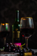 Still life with the theme of wine.