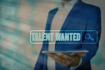 Handwriting text Talent Wanted. Conceptual photo method of identifying and extracting relevant...