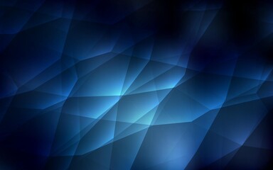 Fototapeta premium Dark BLUE vector background with polygonal style.