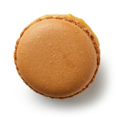 caramel macaroon on a white background