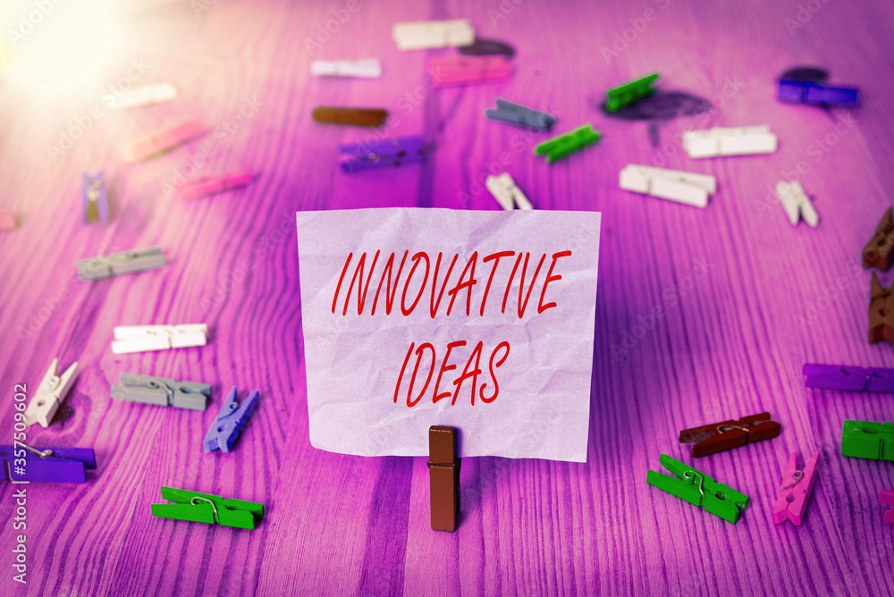 Poster handwriting text writing innovative ideas. conceptual photo concepts that are a better solution to m