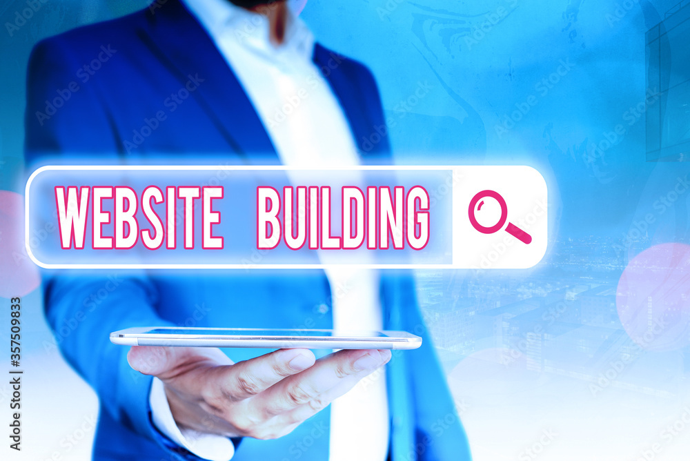 Poster handwriting text website building. conceptual photo site is constructed according to the clients nee