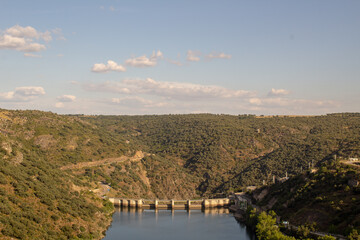 Miranda do Douro dam that divides Portugal from Spain