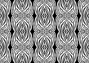 Zebra tribal ornament seamless pattern in abstract style. Line texture background. Modern abstract geometric art.