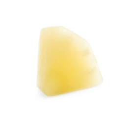 Piece of canned pineapple isolated on white