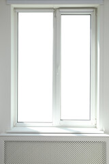 Window with empty white sill in room