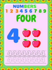 Preschool and toddler math with fruit design