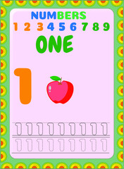 Preschool and toddler math with fruit design
