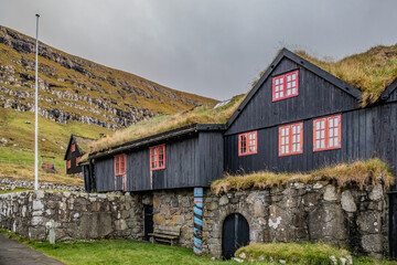 Beautuful view at Faroe Islands, Kirkjubour