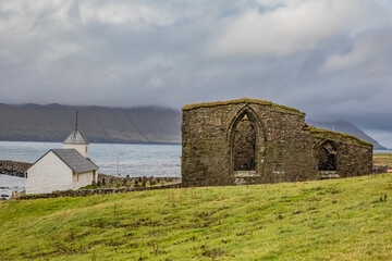 Beautuful view at Faroe Islands, Kirkjubour
