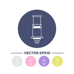 alternative coffee maker icon. device for brewing coffee