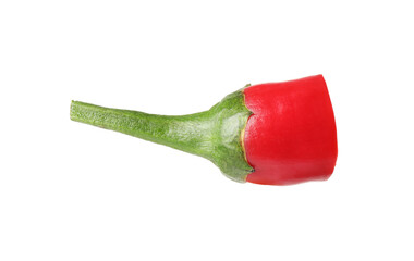 Piece of red hot chili pepper isolated on white