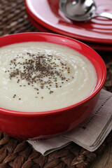 yam cream soup with chia
