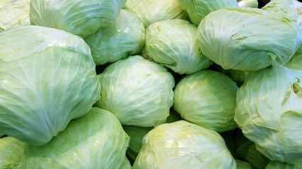 Fototapeta na wymiar Organic cabbage in grocery stores