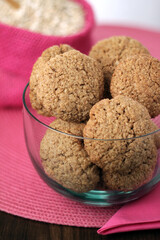 brown cookie with oats for snack