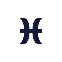 Pisces vector icon, vector color simple illustration