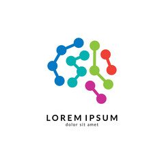 Brain logo vector, suitable for creativity,
 learning, healthy, positive thinking, science, mind focus and creative ideas symbol/icon designs.