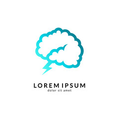 Brain logo vector, suitable for creativity,
 learning, healthy, positive thinking, science, mind focus and creative ideas symbol/icon designs.