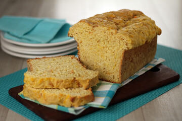 carrot bread with wholemeal flour and flaxseed