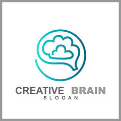 Brain logo vector, suitable for creativity,
 learning, healthy, positive thinking, science, mind focus and creative ideas symbol/icon designs.