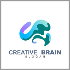 Brain logo vector, suitable for creativity,
 learning, healthy, positive thinking, science, mind focus and creative ideas symbol/icon designs.
