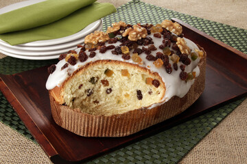 panettone with candied fruits, raisins and nuts