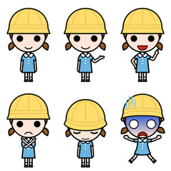Fototapeta premium Various poses of elementary school girl in summer uniform