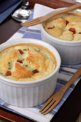 soft souffle of pine nuts and herbs