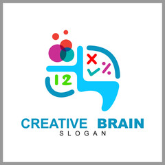 Brain logo vector, suitable for creativity,
 learning, healthy, positive thinking, science, mind focus and creative ideas symbol/icon designs.