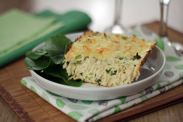 chicken gratin with yogurt and brocolis