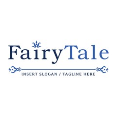 Obraz premium Logo Fairy Tale Blue Decorative with a tagline