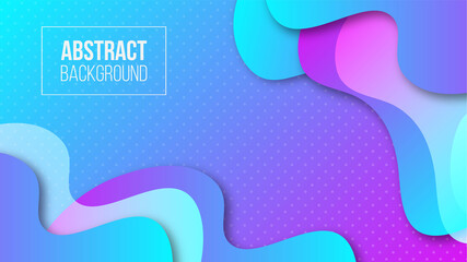 Gradient color creative abstract background design with wavy shapes and dots.